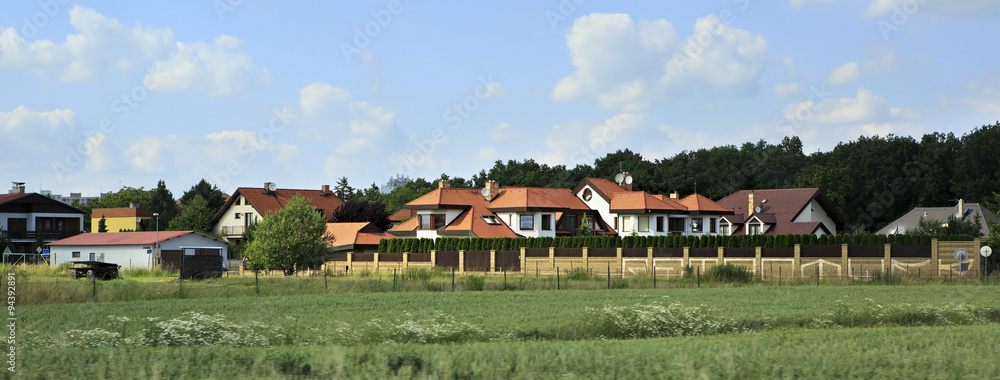 Obraz premium Beautiful summer landscape of suburb Prague.