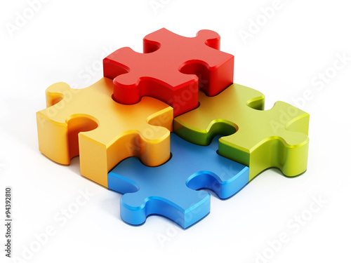 фотографія Multi colored puzzle pieces