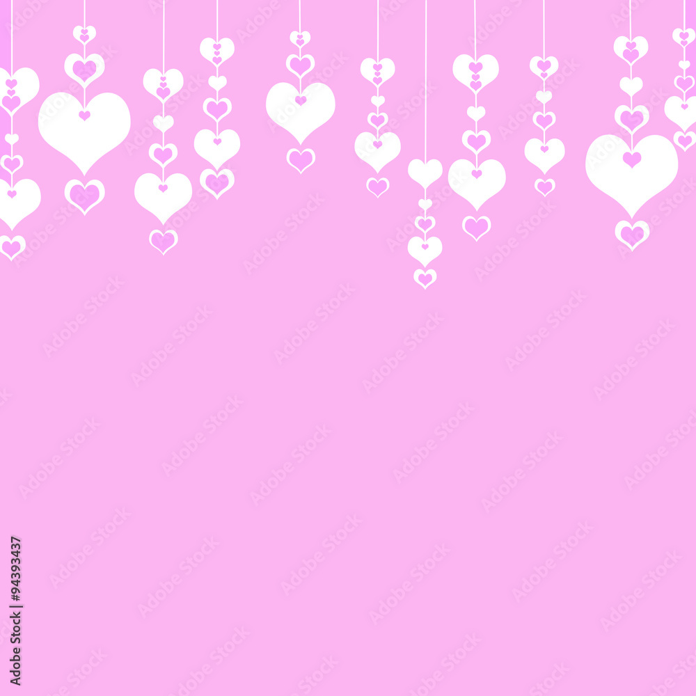 Valentine's Day Hearts on a pink background . The concept of lov