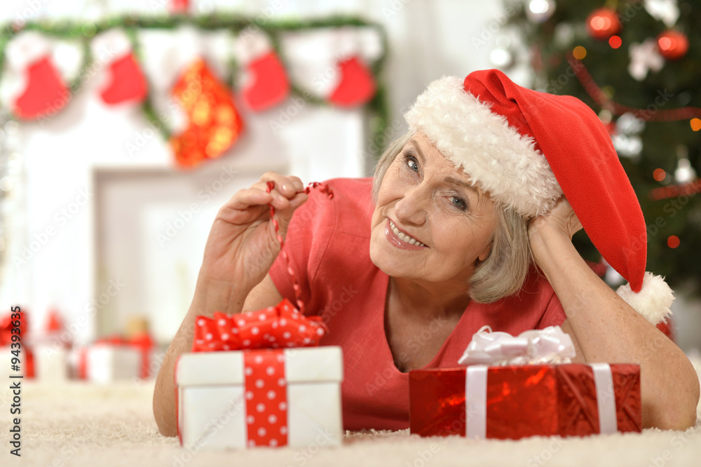 Senior woman with gifts Senior woman with gifts