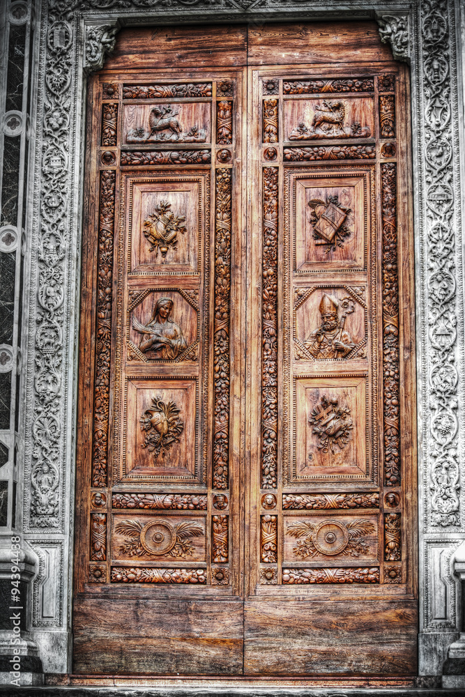 Fototapeta selective desaturation of Santa Croce front door