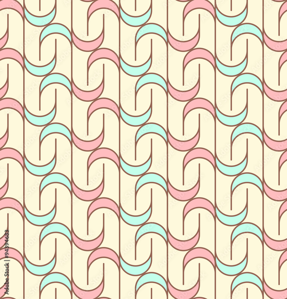 Geometric seamless pattern background with curved line. Geometric seamless pattern background with curved line.
