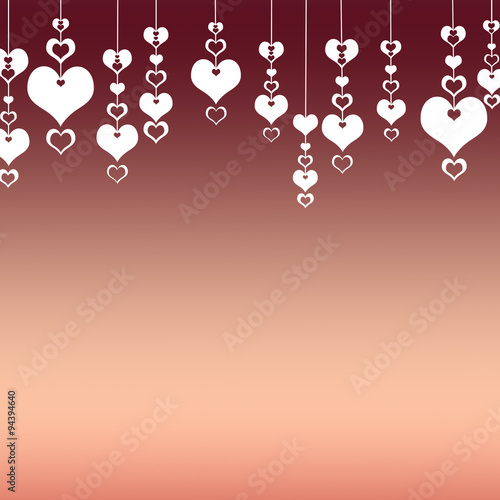 Valentine's Day Hearts on a red background . The concept of love