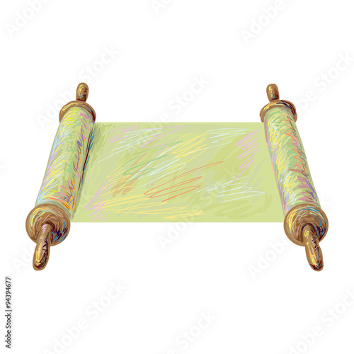 Ancient scroll of the Law. Vector illustration on a White Background