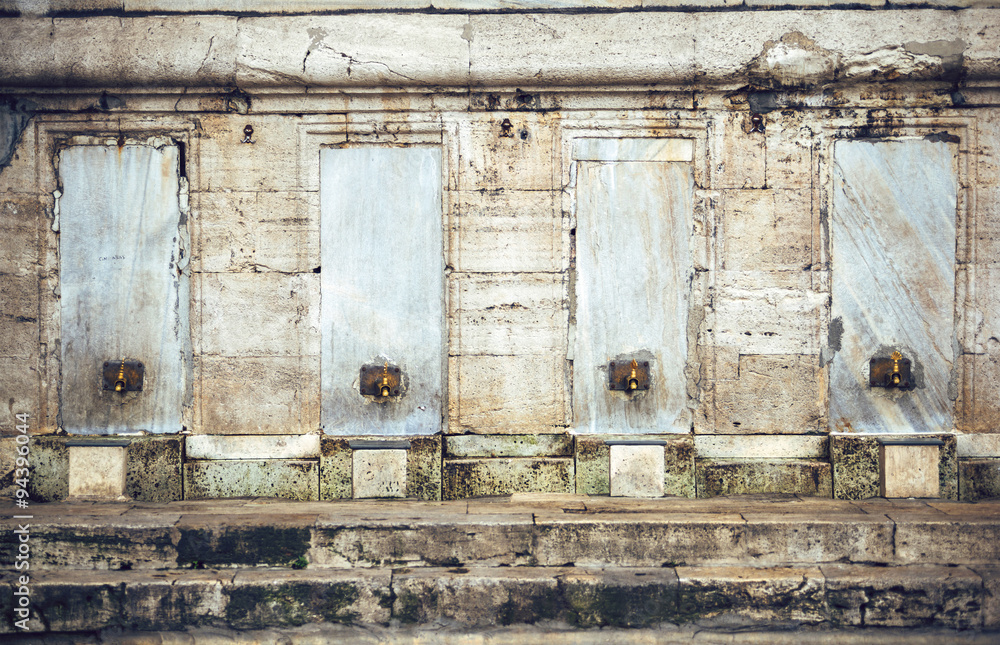 Naklejka premium A place for washing the feet in a Mosque