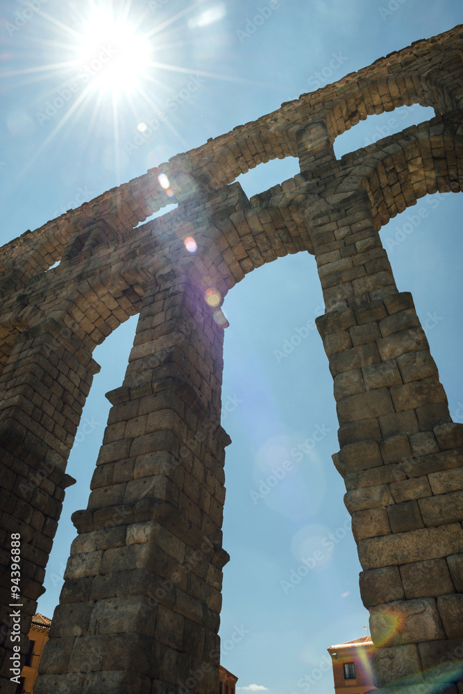 The famous ancient aqueduct in Segovia, Spain The famous ancient aqueduct in Segovia, Spain