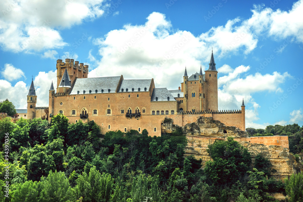 The famous castle Alcazar of Segovia, Spain