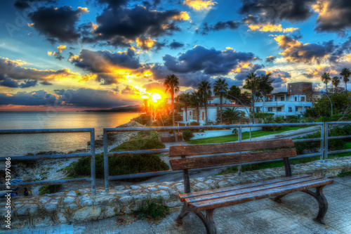 scenic sky over Fertilia at sunset photo