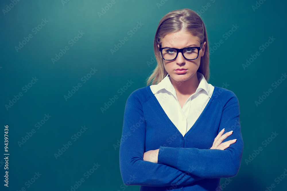 Portrait of young authoritative teacher Portrait of young authoritative teacher