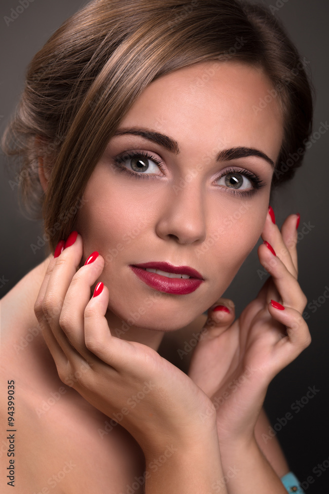Sexy beautiful woman isolated on grey Sexy beautiful woman isolated on grey