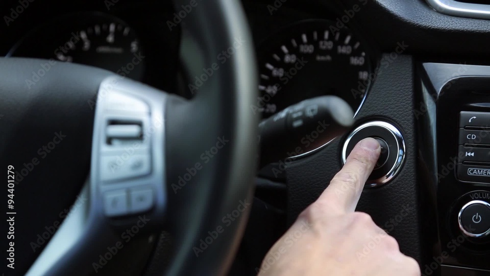 turn on the car engine with start button turn on the car engine with start button