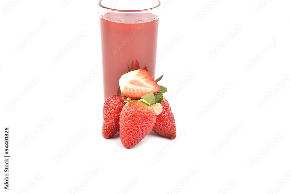 Strawberries with leaves. Isolated on a white background. Strawberries with leaves. Isolated on a white background.