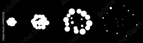 Quadro em tela Explode effect animation with smoke