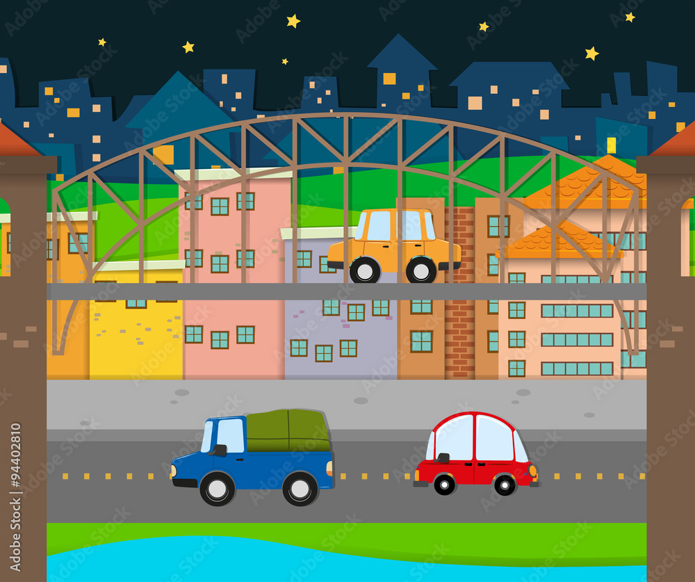 Cars driving in the city Cars driving in the city