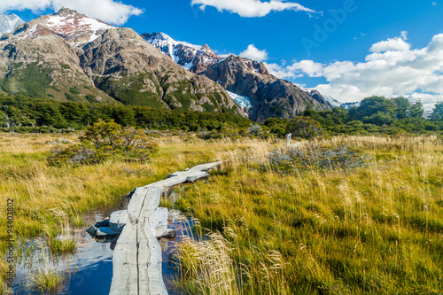 Boardwalk in National Park Los Glaciares, Patagonia, Argentina