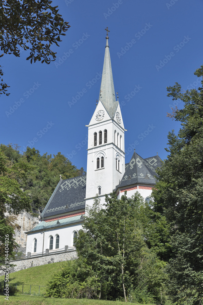 Neo Gothic Church of Saint Martin at Bled lake, Slovenia Neo Gothic Church of Saint Martin at Bled lake, Slovenia