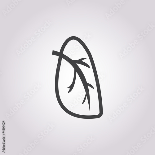 Lung vector icon. On White Background