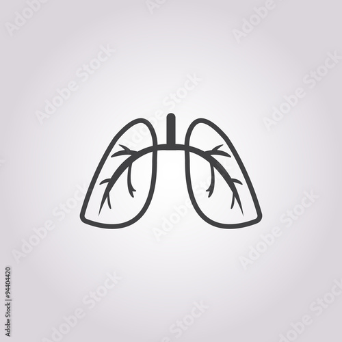 Lung vector icon. On White Background