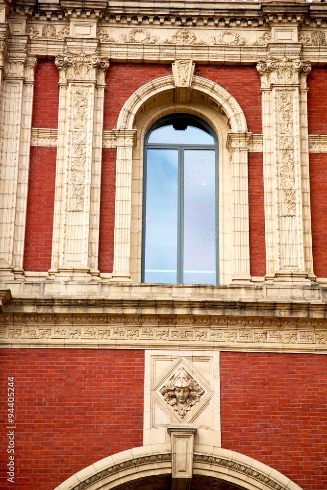 in europe  old red brick wall      historical