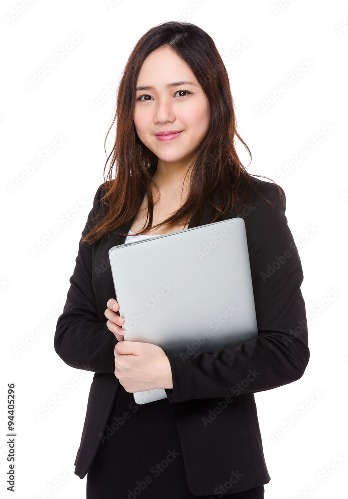 Buisnesswoman hold with laptop computer Buisnesswoman hold with laptop computer
