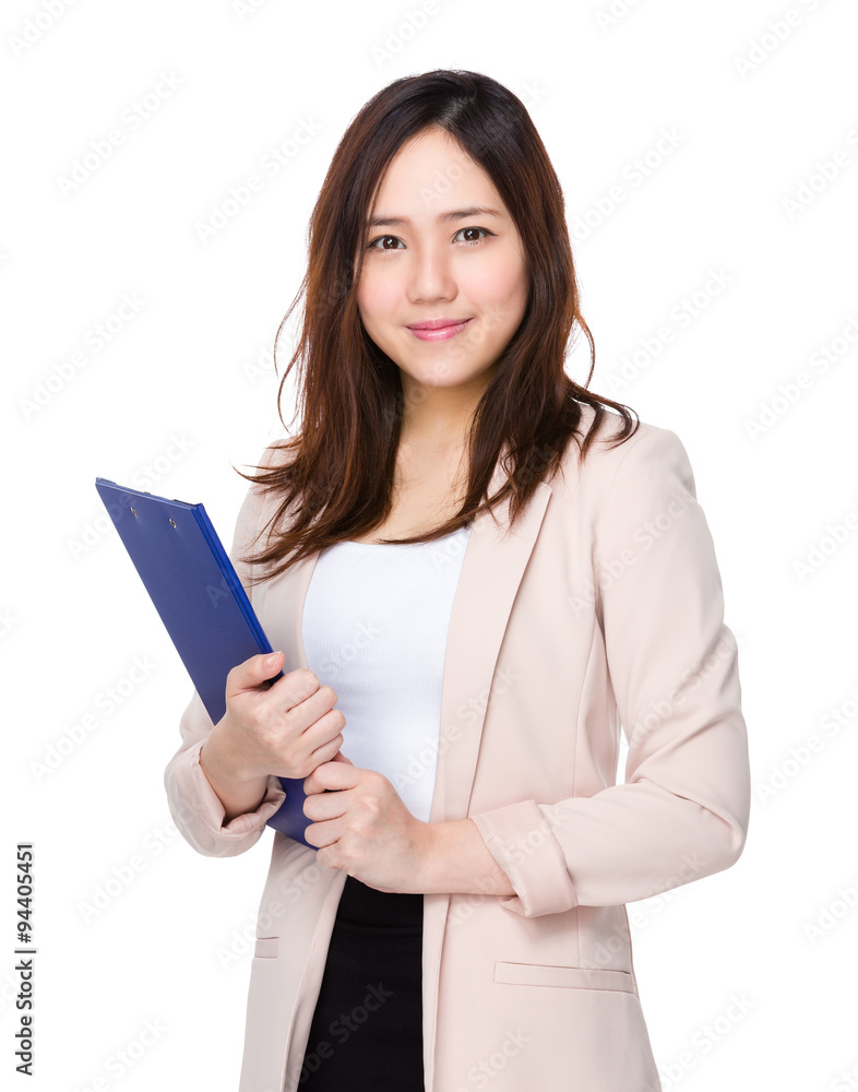 Asian Young Buisnesswoman hold with clipboard Asian Young Buisnesswoman hold with clipboard