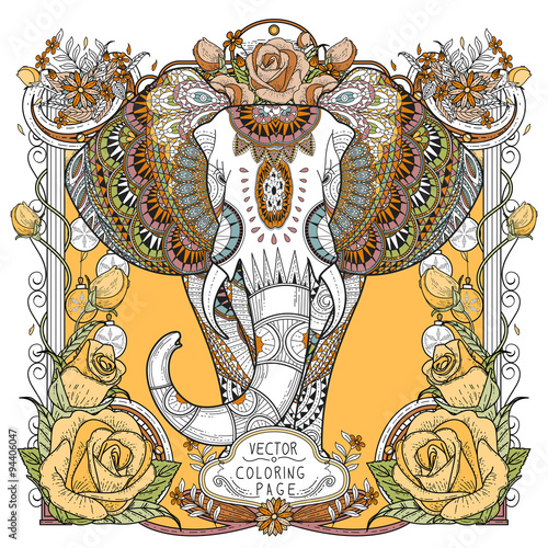 splendid elephant coloring page