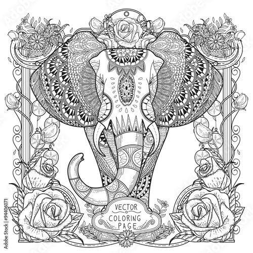 splendid elephant coloring page