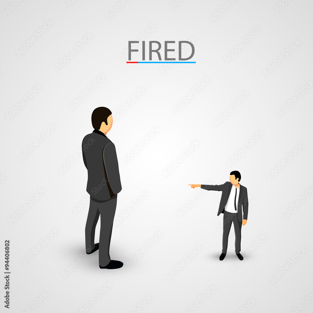 Businessman dismisses. Big man concept