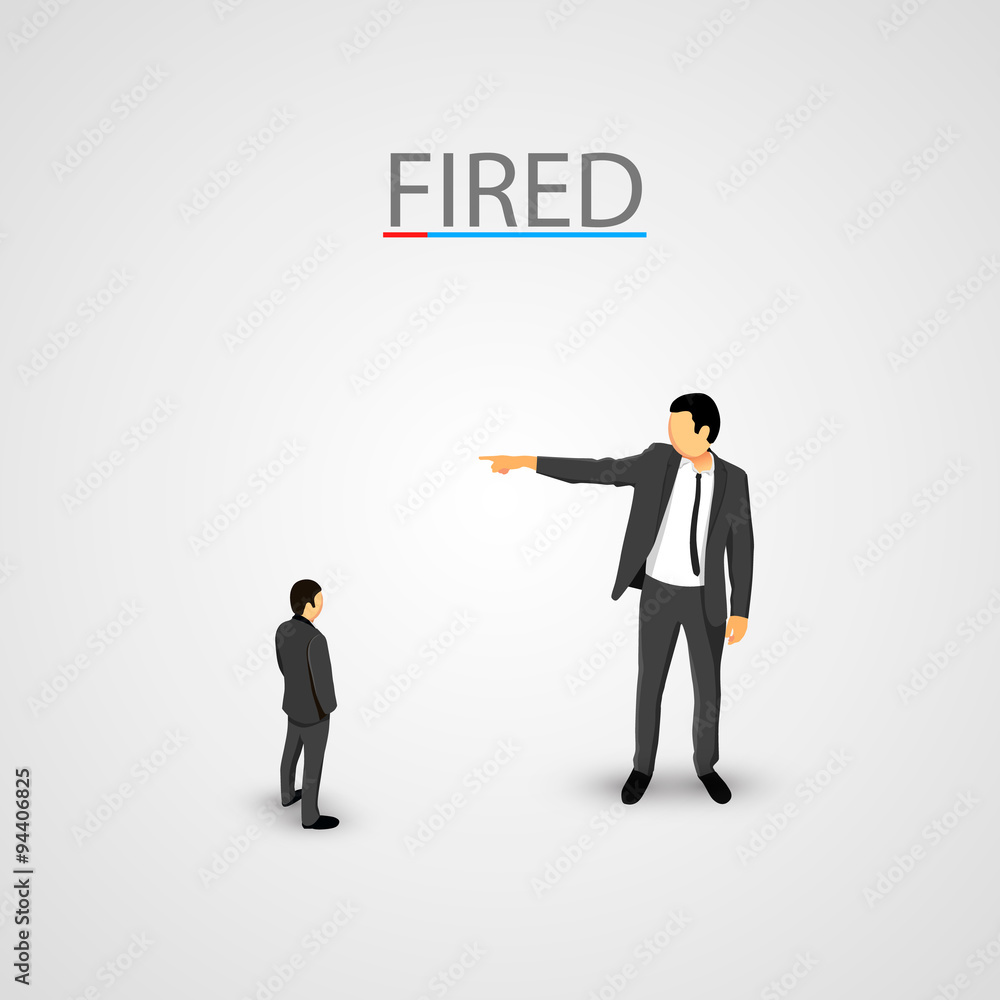 Businessman dismisses. Little man concept Businessman dismisses. Little man concept