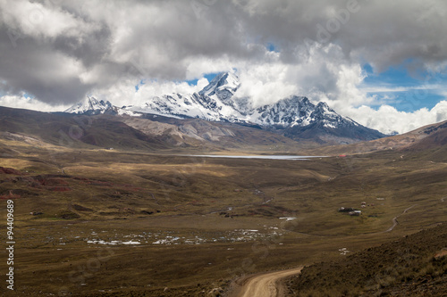 Peak of Huayna Potosi in Cordillera Royal mountain range  Bolivia