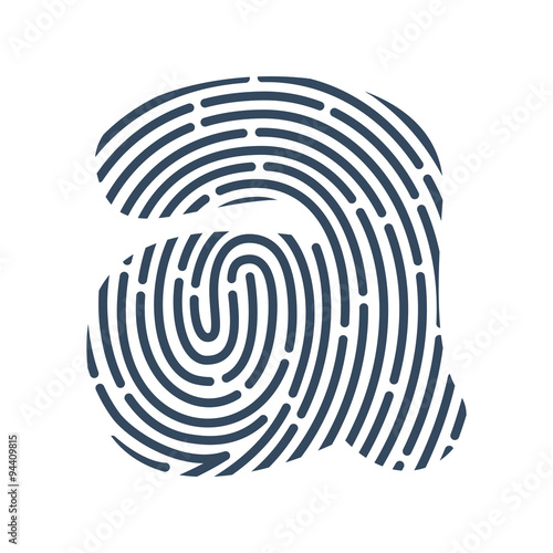 A letter line logo. Vector fingerprint design.