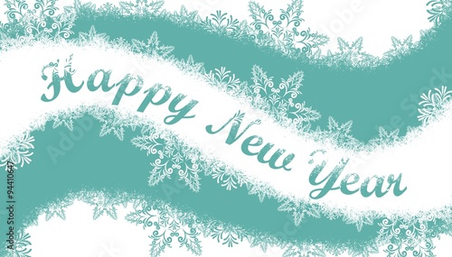 New year card with snow.