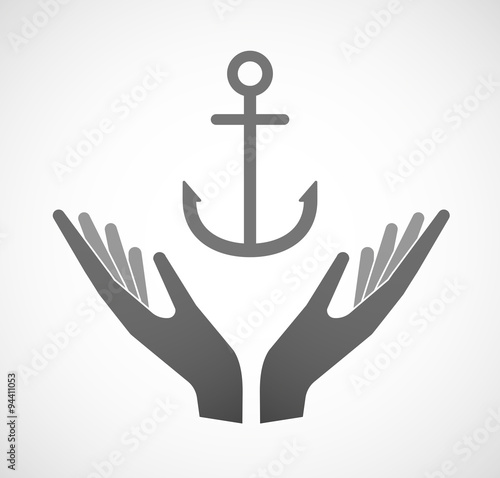 Two hands offering an anchor