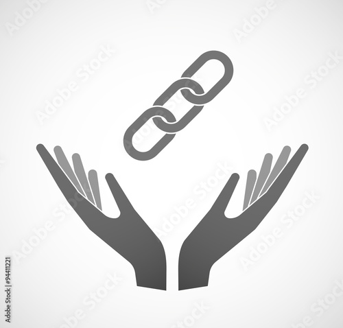 Two hands offering a chain