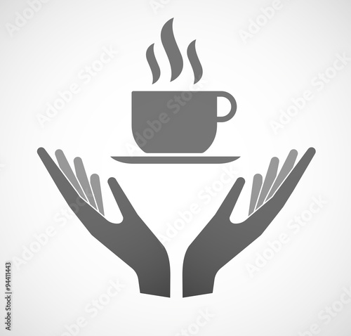 Fotografia Two hands offering a cup of coffee