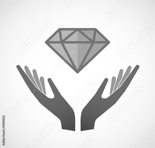Two hands offering a diamond