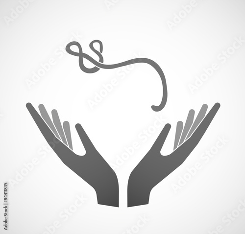 Two hands offering  an ebola sign