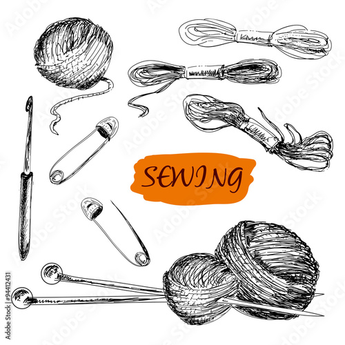 Sewing. Set of illustrations