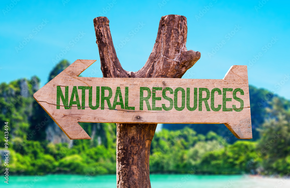 Natural Resources arrow with beach background