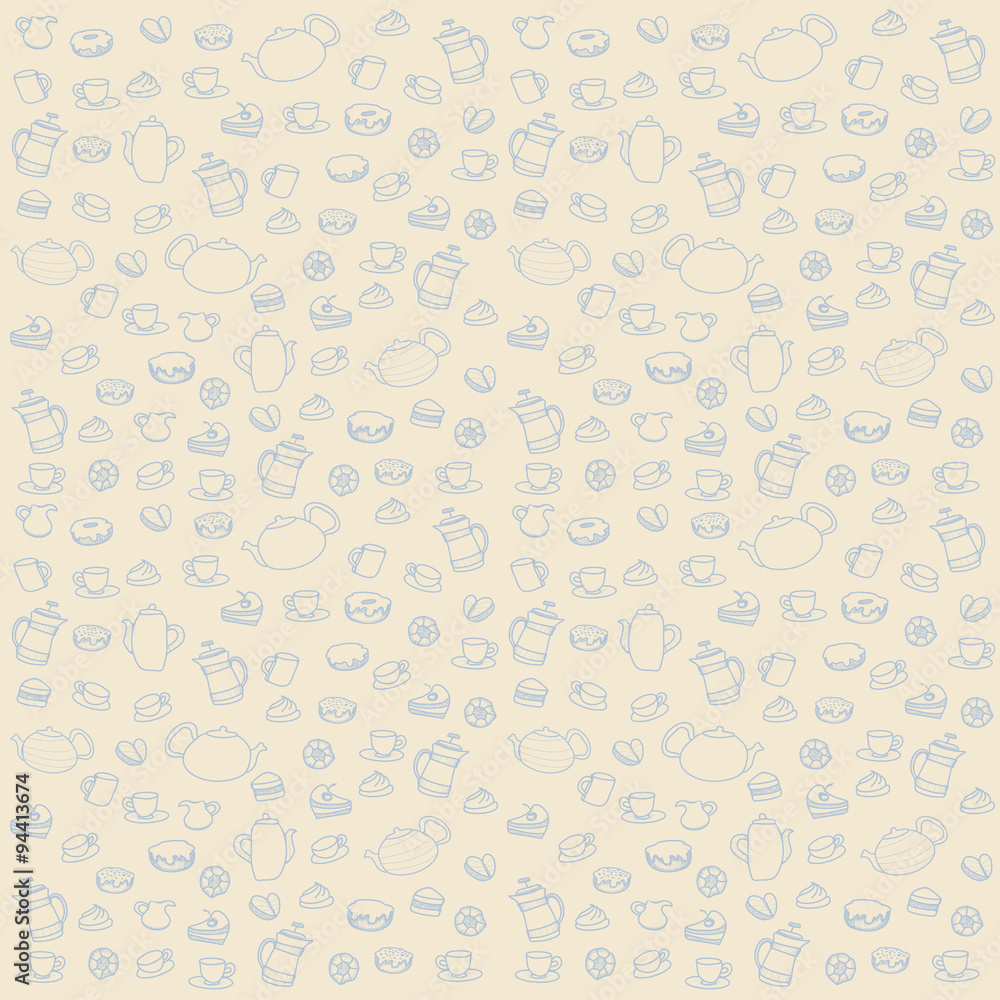 Seamless tea pattern Seamless tea pattern