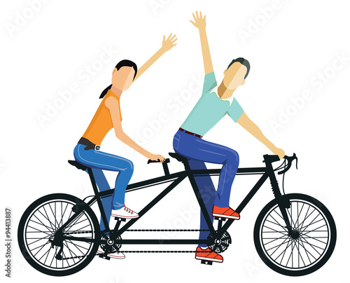 Ein Paar fährt Tandem