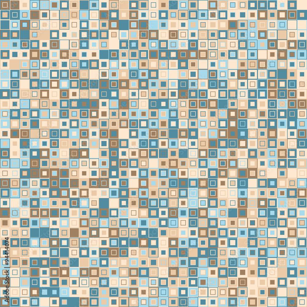 Vector abstract background. Consists of geometric elements. The elements have a square shape and different color. Vintage mosaic background.