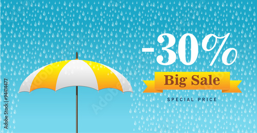 Vector illustration of a background for Happy Monsoon Sale.