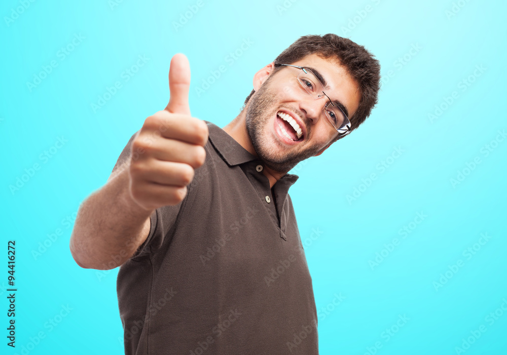 handsome successful man doing a positive gesture handsome successful man doing a positive gesture