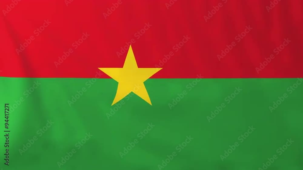 Flag of Burkina Faso, slow motion waving. Rendered using official design and colors. Highly detailed fabric texture. Seamless loop in full 4K resolution. ProRes 422 codec. Flag of Burkina Faso, slow motion waving. Rendered using official design and colors. Highly detailed fabric texture. Seamless loop in full 4K resolution. ProRes 422 codec.