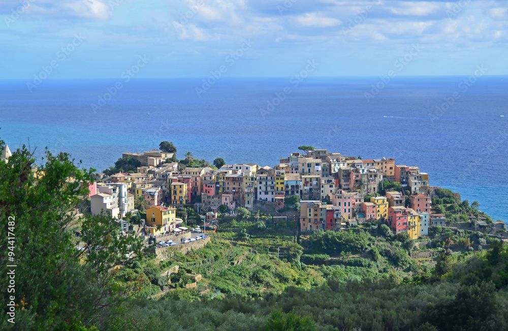 The popular village of Corniglia in the Cinque Terre, Italy