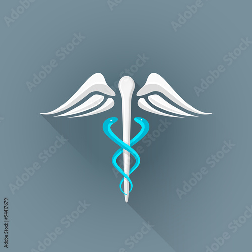 vector flat caduceus medicine symbol illustration icon.