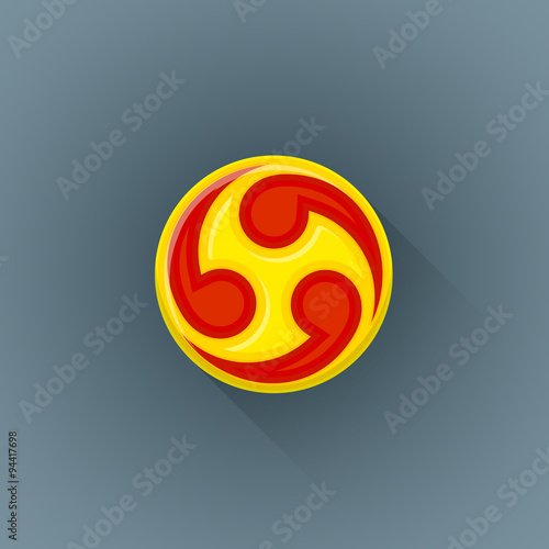 vector flat japan family crest illustration icon.