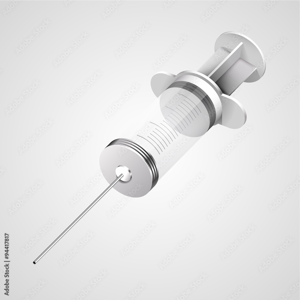 Medical empty and clean syringe. Clean vector Medical empty and clean syringe. Clean vector