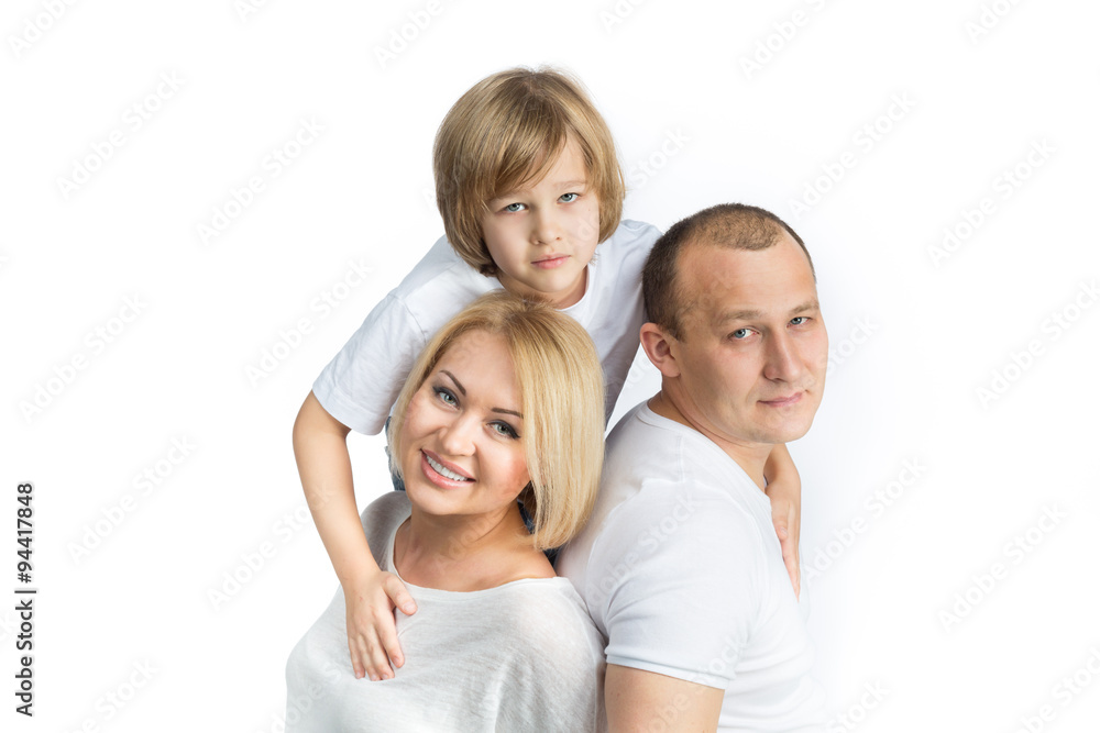 happy family on white background happy family on white background